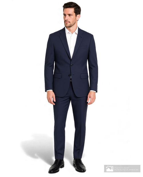 Traje Nautica slim fit azul navy sólido para hombre