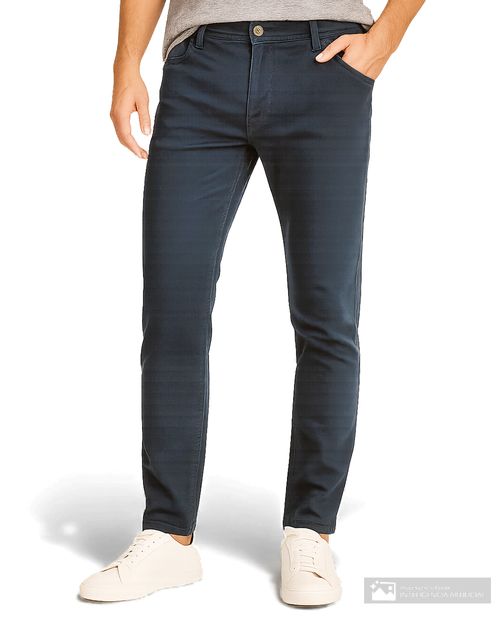 Pantalón casual Carven classic fit azul navy sólido para hombre