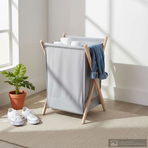 Cesta de madera para almacenamiento 36x32x63 cm