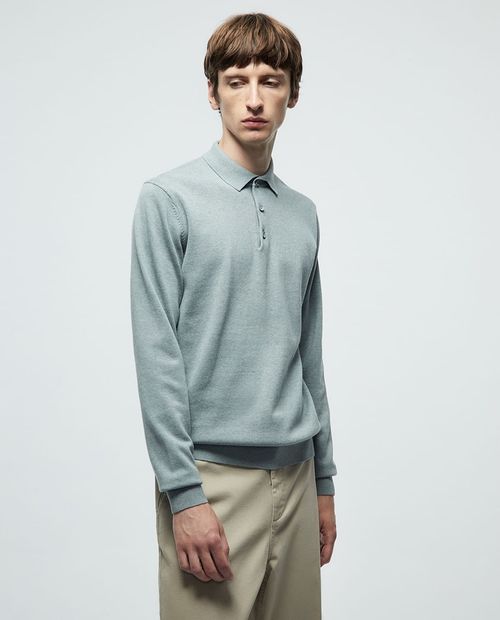 Suéter Sfera verde sage heather texturizado para hombre