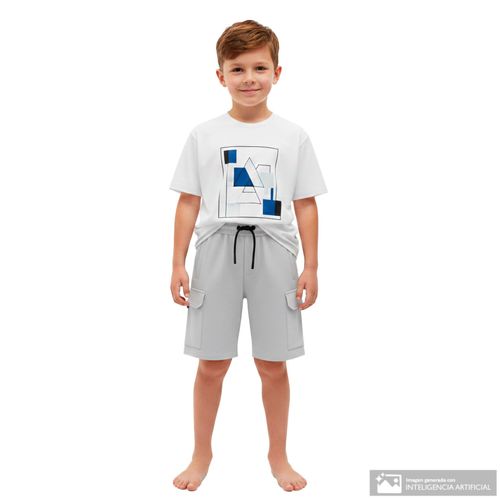 Short gris cargo para niño