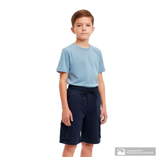 Short azul cargo para niño