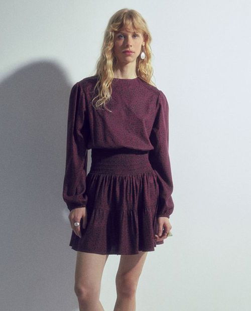 Vestido Sfera casual rojo manga larga para mujer