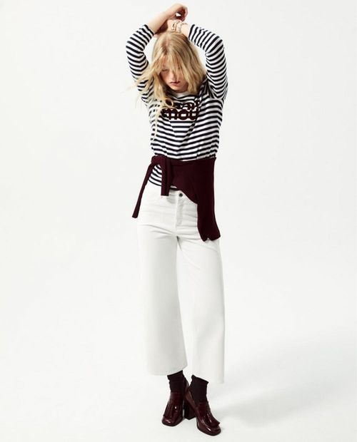 Camiseta Sfera rayada manga corta para mujer