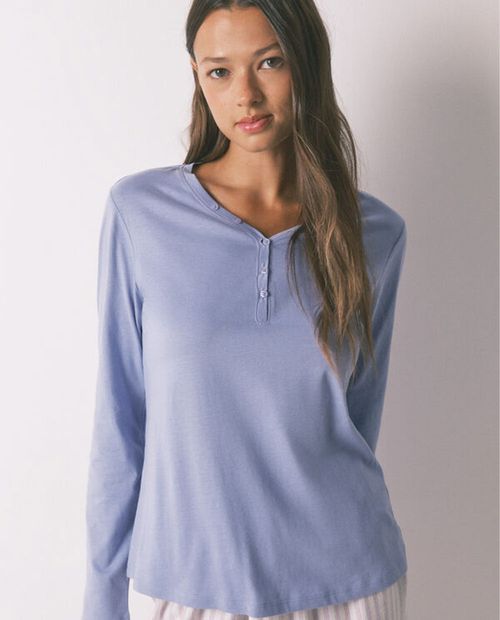 Camiseta de pijama Women Secret celeste para mujer