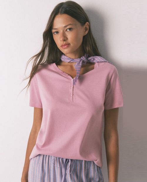 Camiseta de pijama Women Secret rosada para mujer
