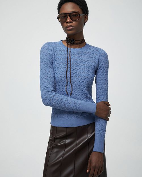 Suéter Sfera pull over azul para mujer