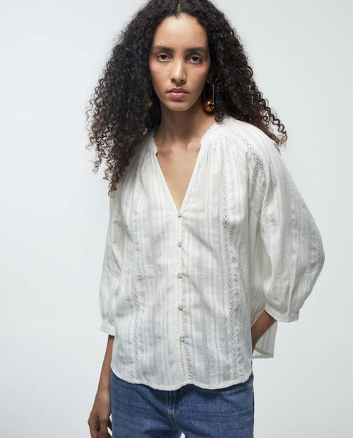 Blusa Sfera casual rayada manga 3/4 para mujer