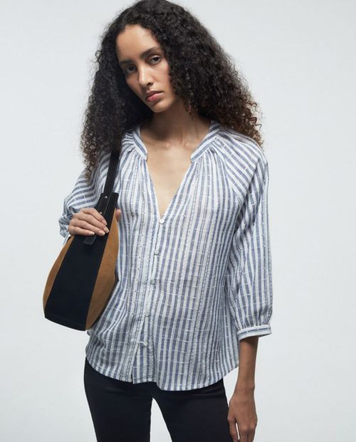 Blusa Sfera casual rayada manga 3/4 para mujer