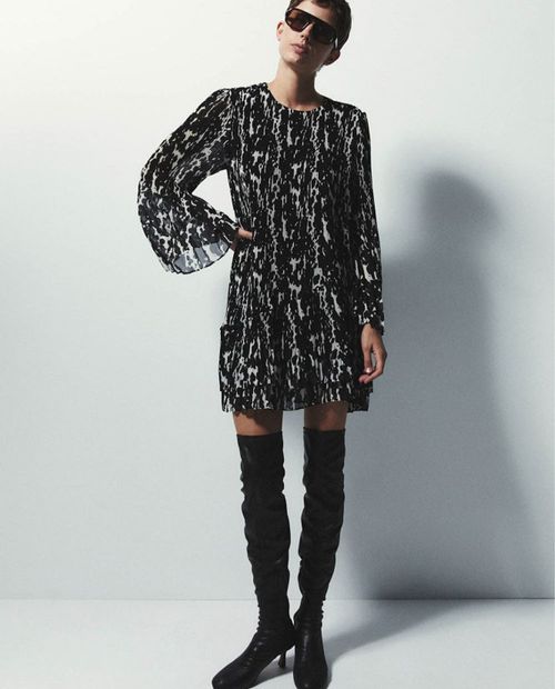 Vestido Sfera casual estampado manga larga para mujer