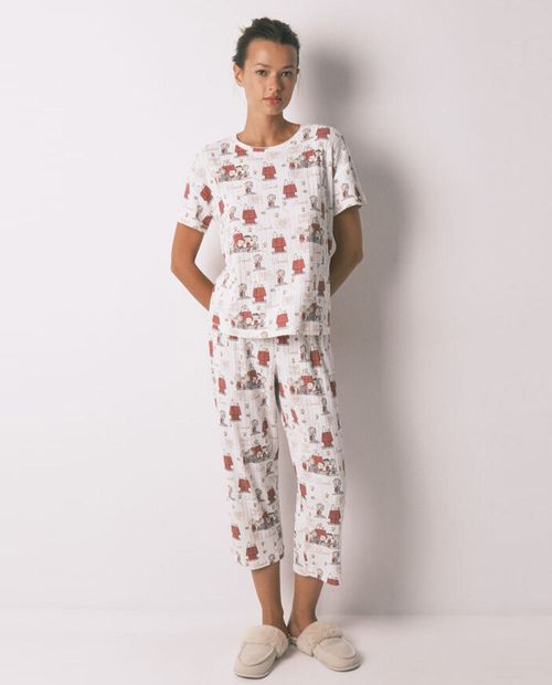 Pijama con pantalón Women Secret estampada de Snoopy para mujer