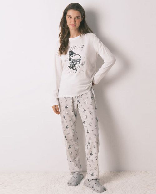 Pijama con pantalón Women Secret estampada de Snoopy para mujer
