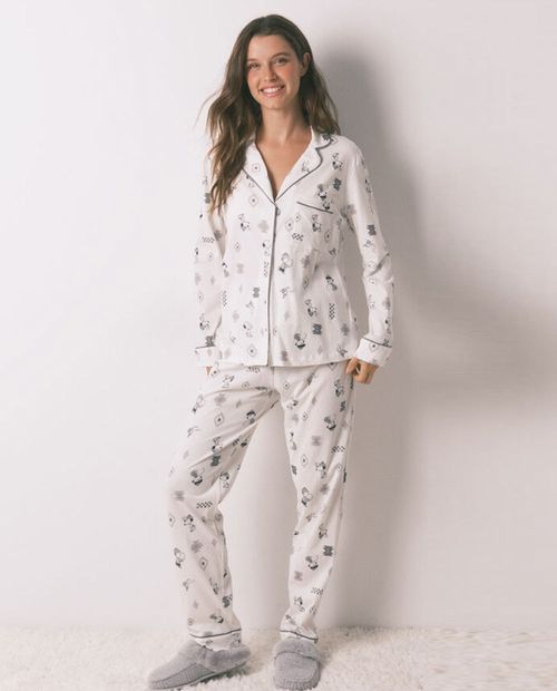 Pijama con pantalón Women Secret estampada de Snoopy para mujer