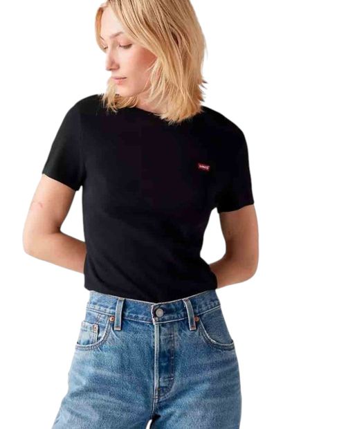 Camiseta Levi's negra manga corta para mujer