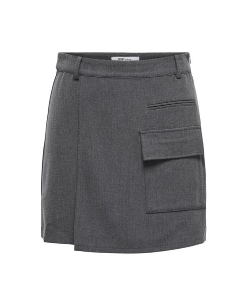 Falda Only mini gris de cintura alta para mujer