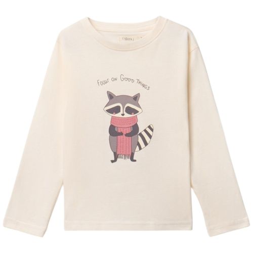 Camiseta ivory con estampado para niña