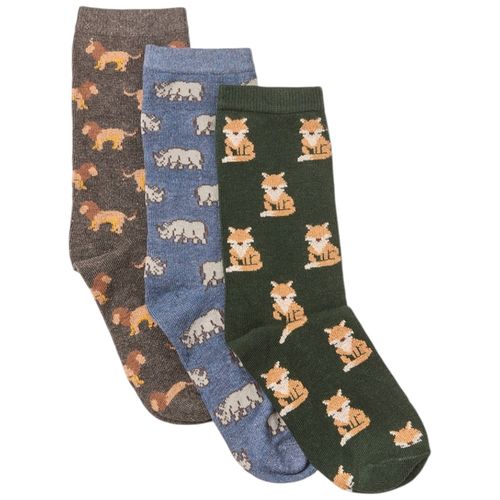 Set de 3 pares de calcetines estampado de animales para niño