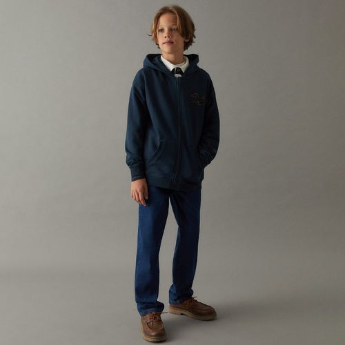 Suéter hooded azul sólido para niño