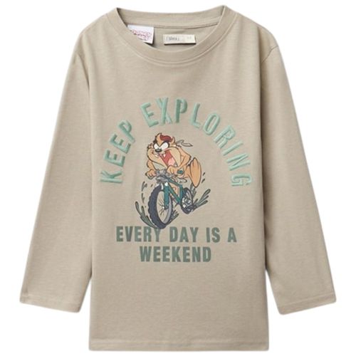 Camiseta beige con estampado de tazmania para niño