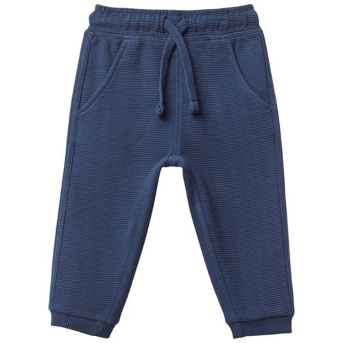 Pantalón jogger azul acanalado para bebé niño
