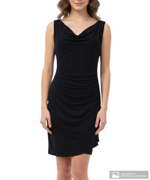 Vestido Orange bodycon negro sin mangas para mujer