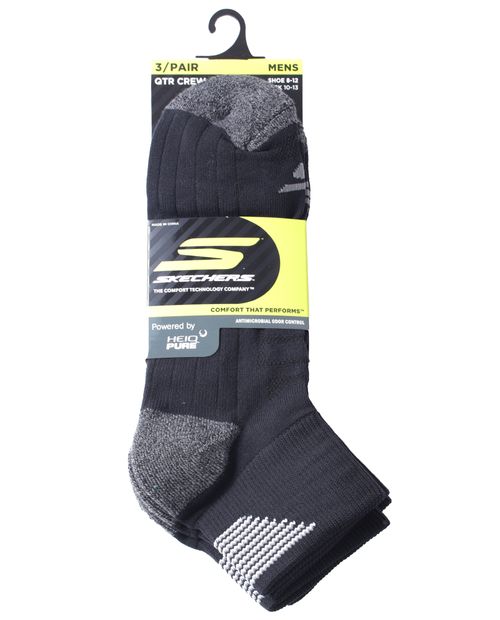 Pack de 3 pares de calcetines quarter Skechers texturizados para hombre