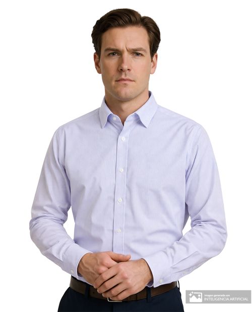 Camisa formal Nautica regular fit azul rayada para hombre