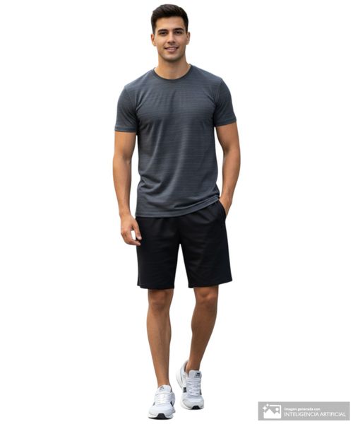 Camiseta deportiva Teammate gris heather para hombre