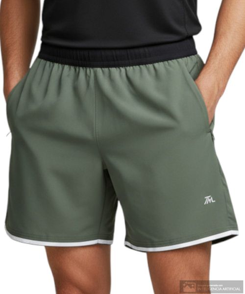 Short deportivo Teammate verde sólido para hombre