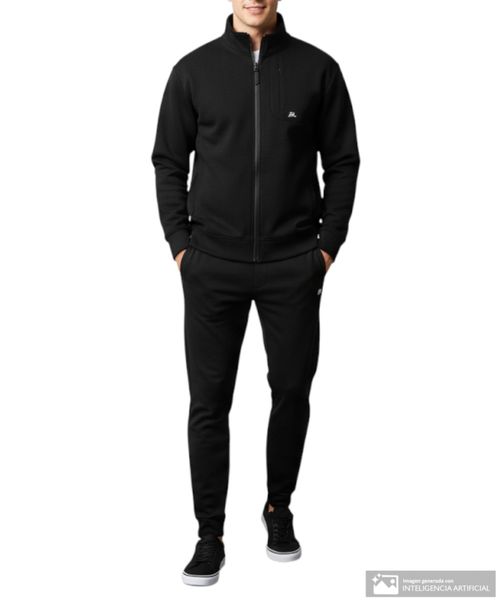 Chaqueta deportiva Teammate negra sólida para hombre