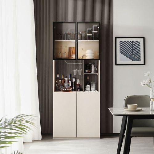 Bufetera vertical con almacenamiento inferior