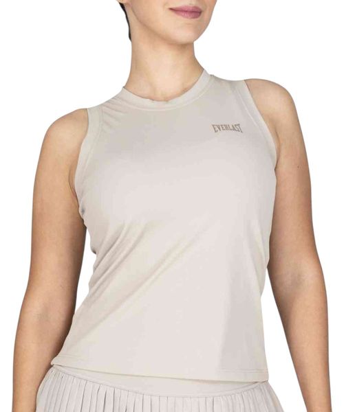 Camiseta deportiva Everlast ribbed beige para mujer