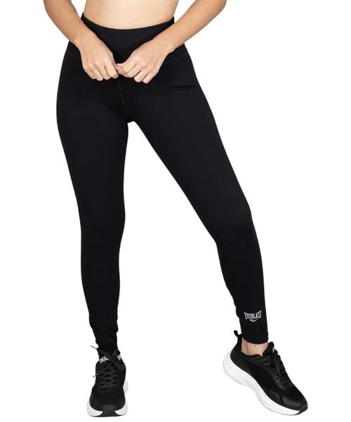 Legging deportiva Everlast negra sólida para mujer