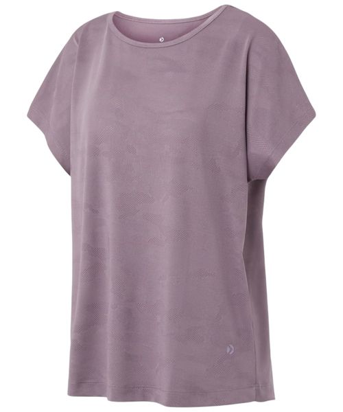 Camiseta deportiva Boomerang morada con textura para mujer