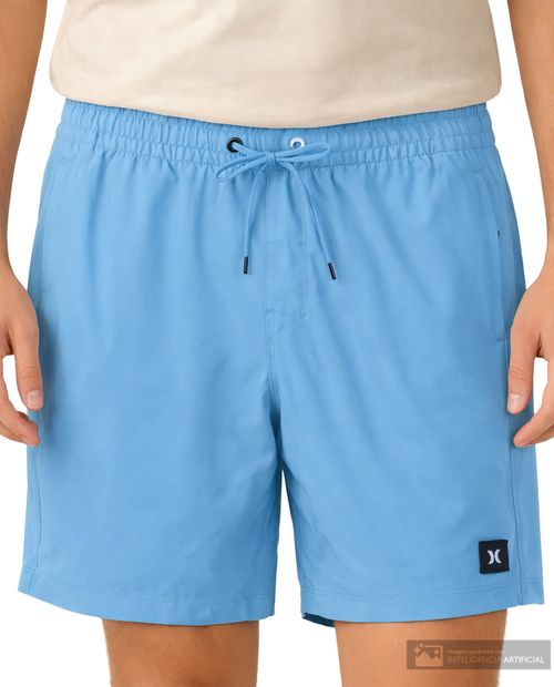 Calzoneta de baño Hurley celeste sólida para hombre