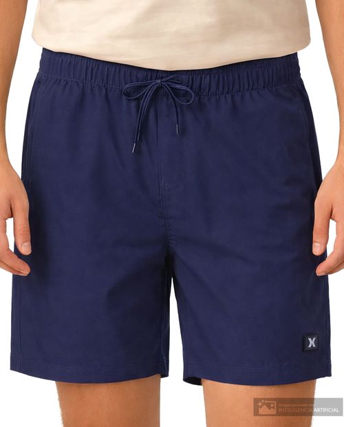 Calzoneta de baño Hurley azul navy sólida para hombre