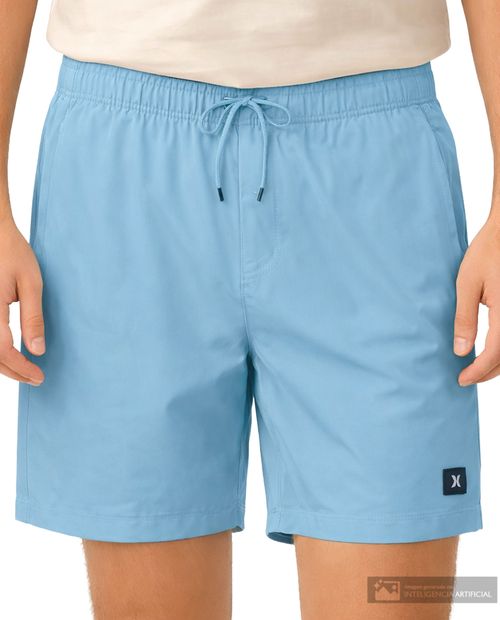 Calzoneta de baño Hurley celeste sólida para hombre