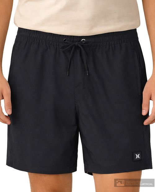 Calzoneta de baño Hurley negra sólida para hombre
