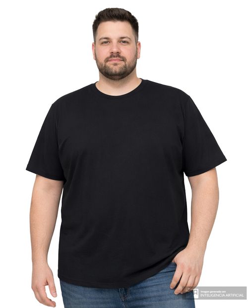 Camiseta Gents loose fit negra sólida para hombre