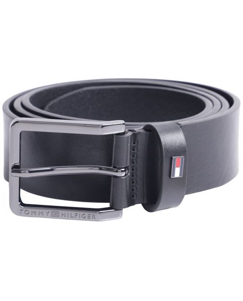 Cinturón Tommy Hilfiger negro sólido para hombre