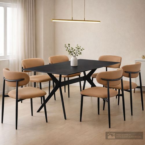 Juego de comedor 6 personas rectangular Lily