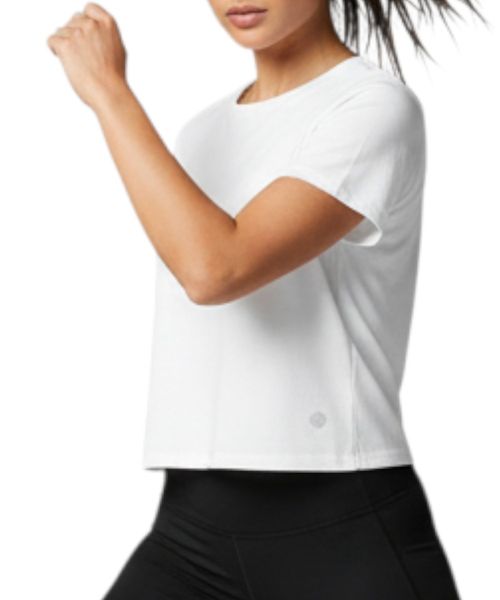 Camiseta deportiva Teammate blanca sólida para mujer