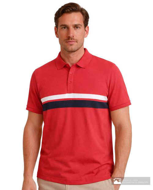 Camisa polo Gents roja rayada para hombre