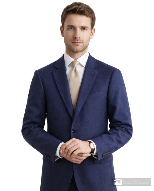 Blazer de lino Unexpected slim fit azul navy heather para hombre