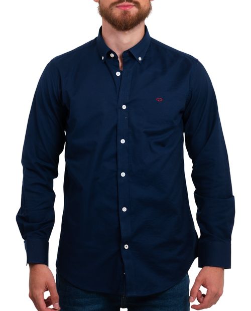 Camisa casual Oscar de la Renta classic fit azul navy sólida para hombre