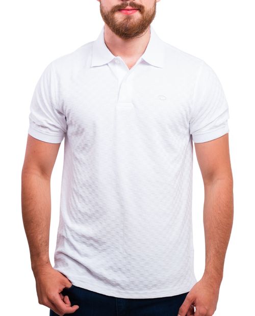 Camisa polo Oscar de la Renta blanca cuadriculada para hombre