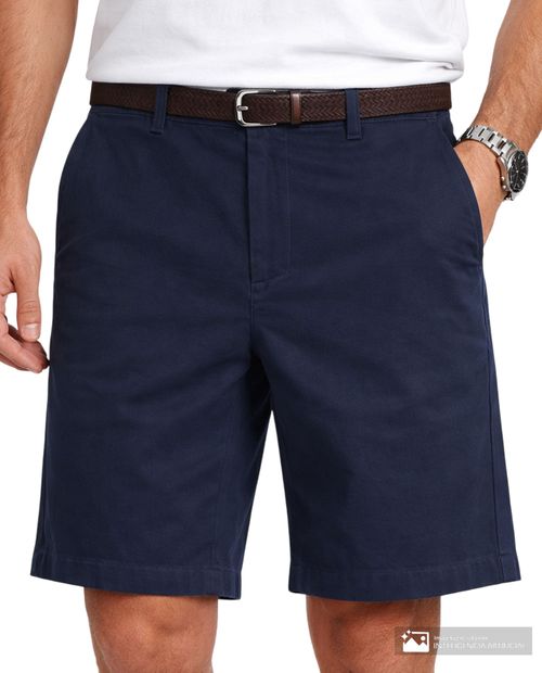 Short chino Oscar de la Renta azul navy texturizado para hombre