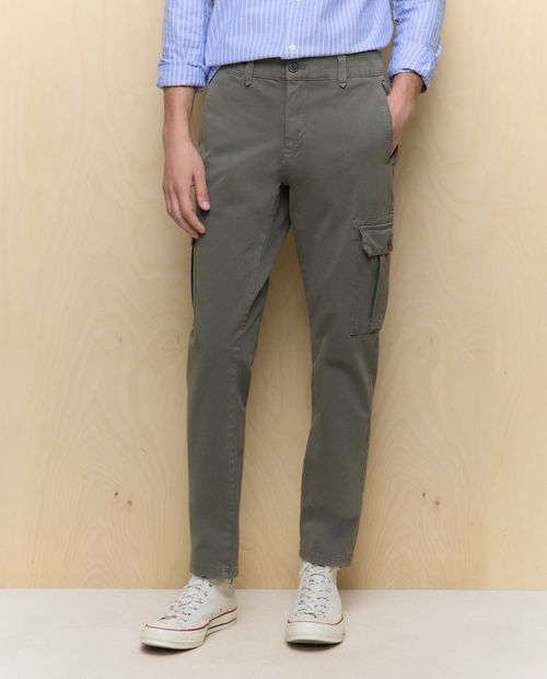Pantalón cargo Easy Wear slim fit verde heather para hombre