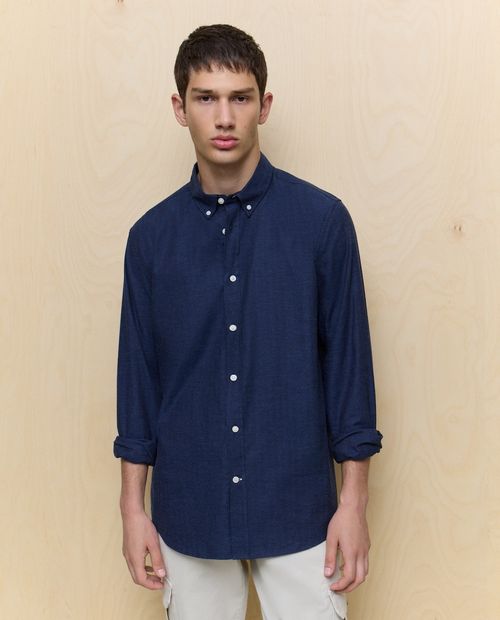 Camisa casual Easy Wear regular fit azul navy heather para hombre