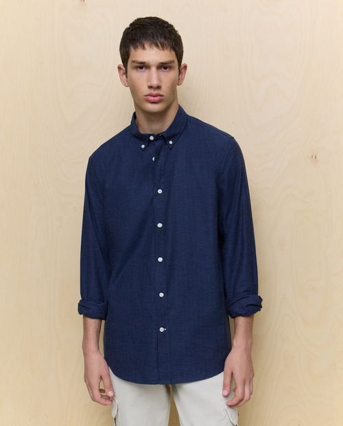 Camisa casual Easy Wear regular fit azul navy heather para hombre